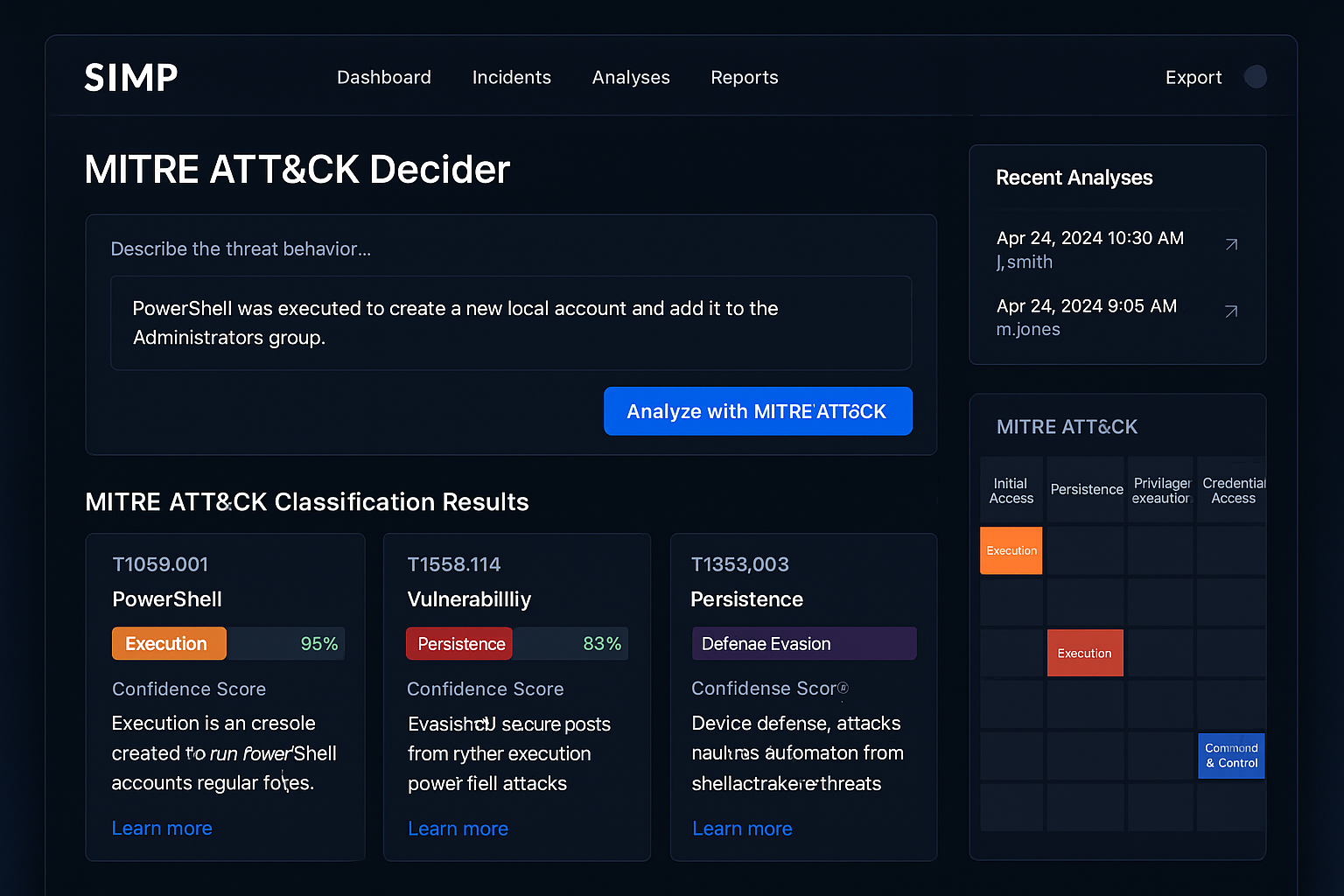 MITRE ATT&CK Decider Interface